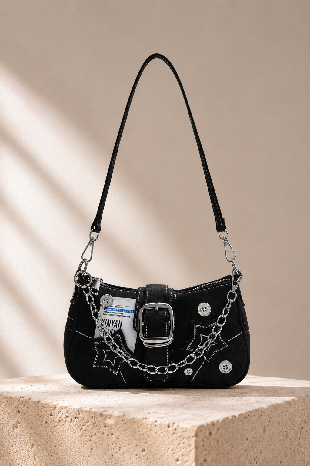 Sac baguette noir Y2K — Bientôt disponible